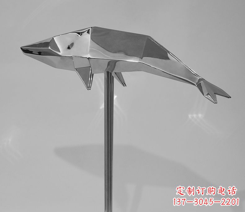 安阳不锈钢抽象几何海豚雕塑