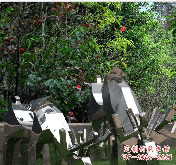 安阳不锈钢抽象几何麋鹿动物