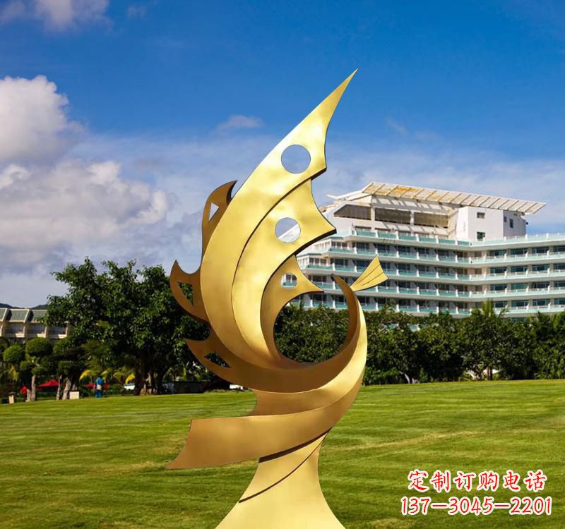 安阳不锈钢抽象金凤凰雕塑
