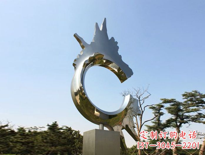 安阳不锈钢抽象龙头雕塑