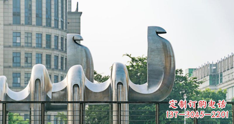 安阳不锈钢抽象骆驼街边动物雕塑
