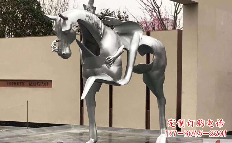 安阳不锈钢抽象人骑马雕塑