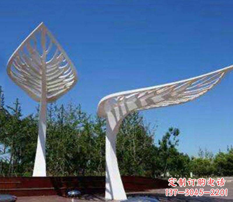 安阳不锈钢抽象树叶雕塑