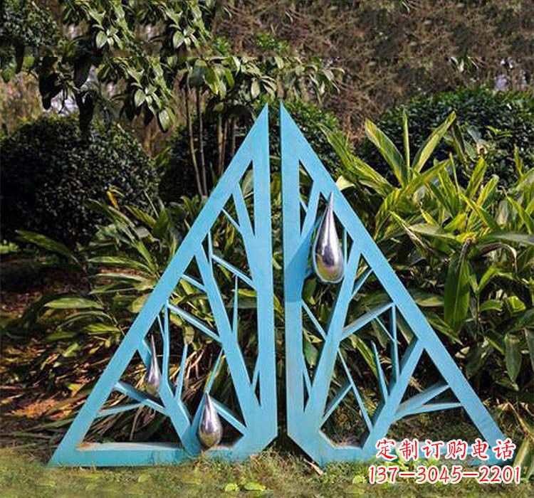 安阳不锈钢抽象树枝和水滴雕塑