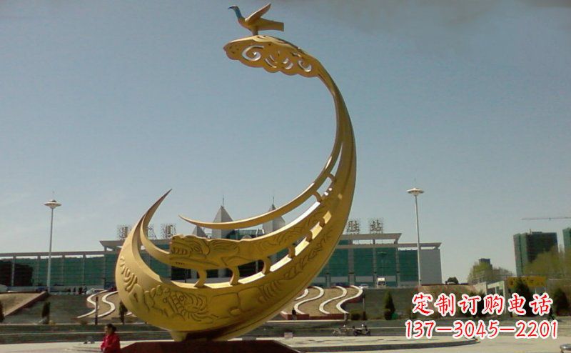 安阳不锈钢抽象天鹅雕塑 (2)