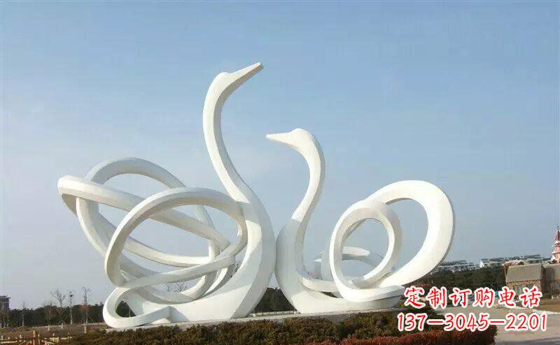 安阳不锈钢抽象天鹅雕塑 (4)