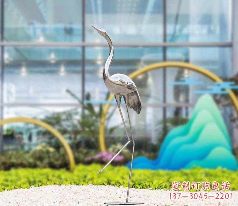安阳不锈钢抽象仙鹤雕塑1