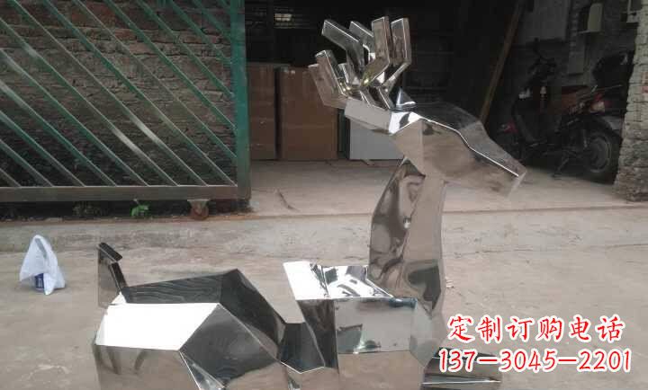 安阳不锈钢抽象小鹿雕塑 (2)