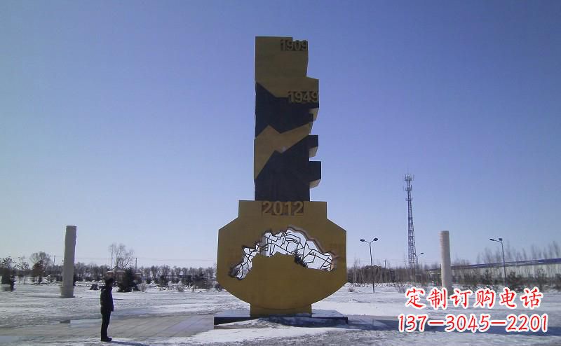 安阳不锈钢抽象钥匙雕塑 (2)