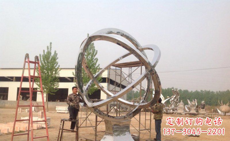 安阳不锈钢抽象圆环雕塑 (2)