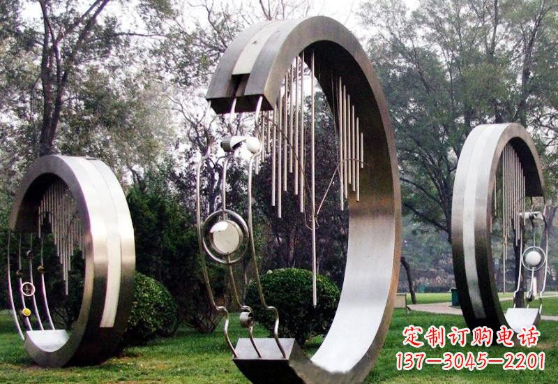 安阳不锈钢抽象圆环聆听雕塑