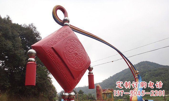 安阳不锈钢抽象中国结拱门雕塑