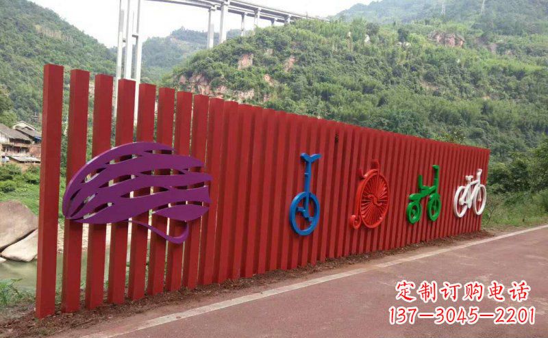 安阳不锈钢抽象自行车公园景观雕塑
