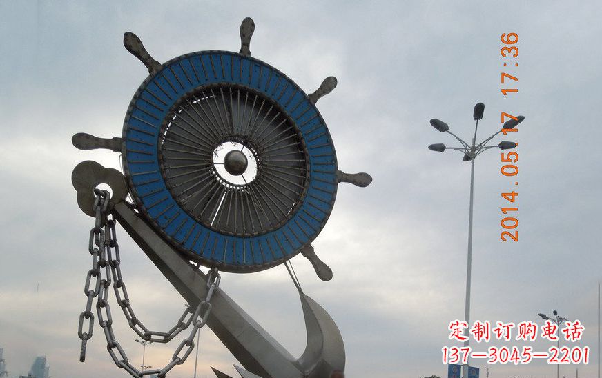安阳不锈钢船舵景观雕塑