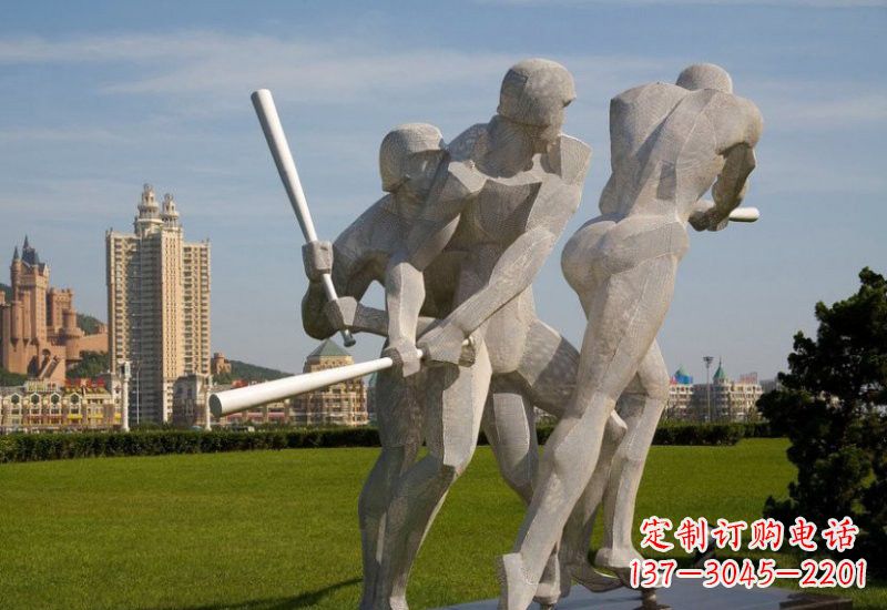 安阳不锈钢打棒球人物雕塑2