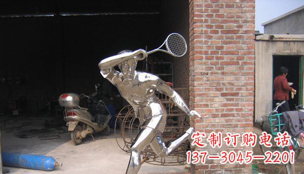 安阳不锈钢打羽毛球雕塑 (2)
