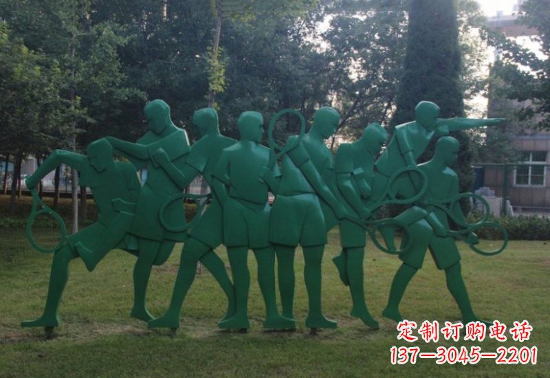 安阳不锈钢打羽毛球人物雕塑