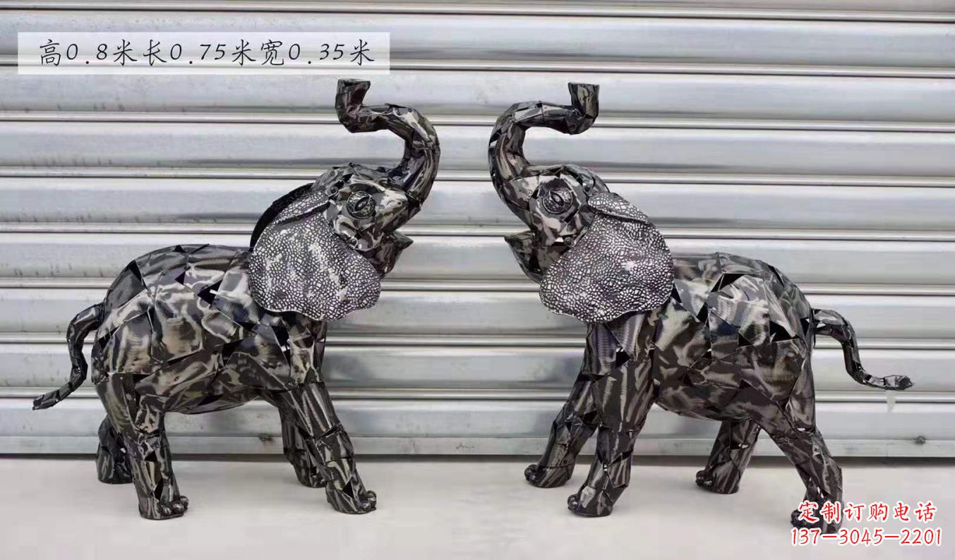 安阳不锈钢大象动物户外摆件