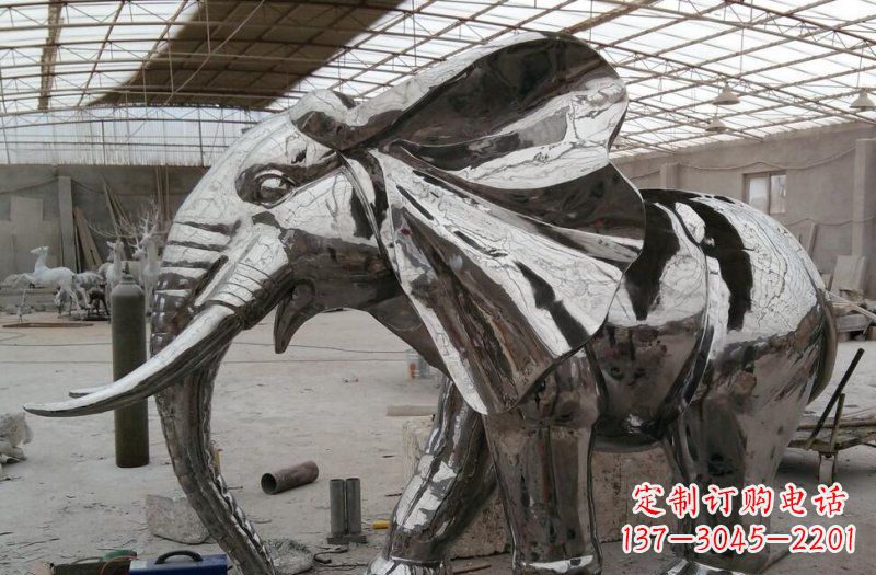 安阳不锈钢大象广场动物雕塑