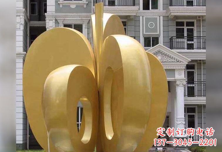 安阳不锈钢大型抽象苹果雕塑