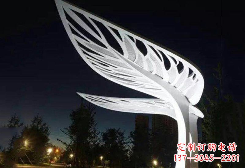 安阳不锈钢大型抽象树叶雕塑