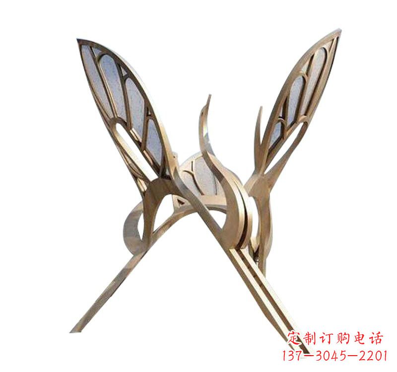 安阳不锈钢大型抽象仙鹤雕塑