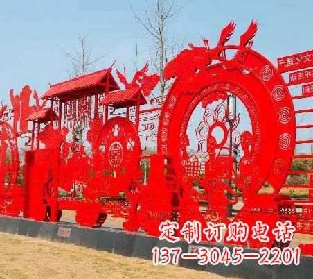 安阳不锈钢党旗党建雕塑