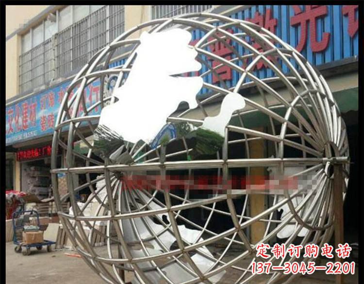 安阳不锈钢地球公园景观雕塑 (2)