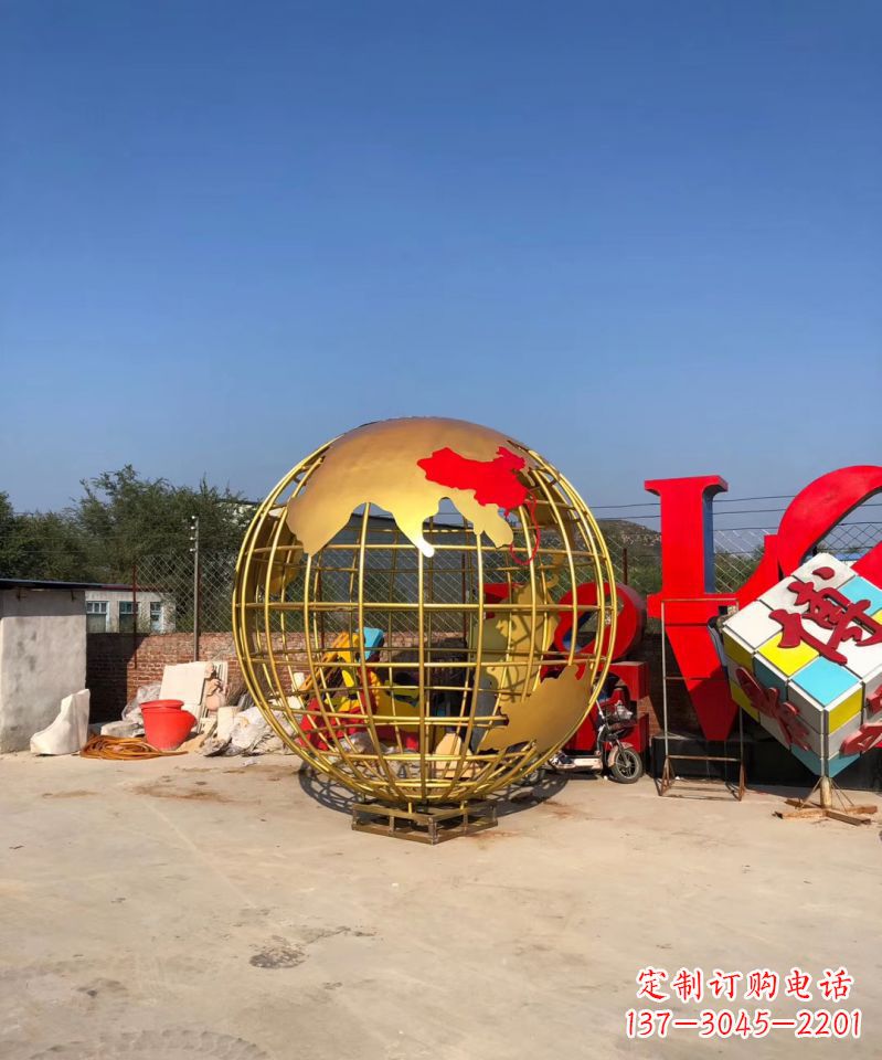 安阳不锈钢地球仪雕塑校园景观雕塑