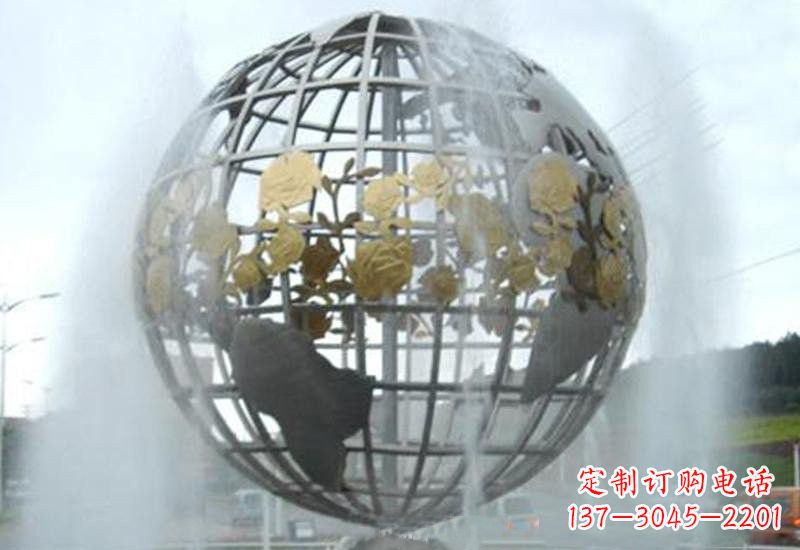 安阳不锈钢地球仪喷泉雕塑