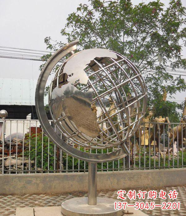 安阳不锈钢地球仪校园雕塑_1