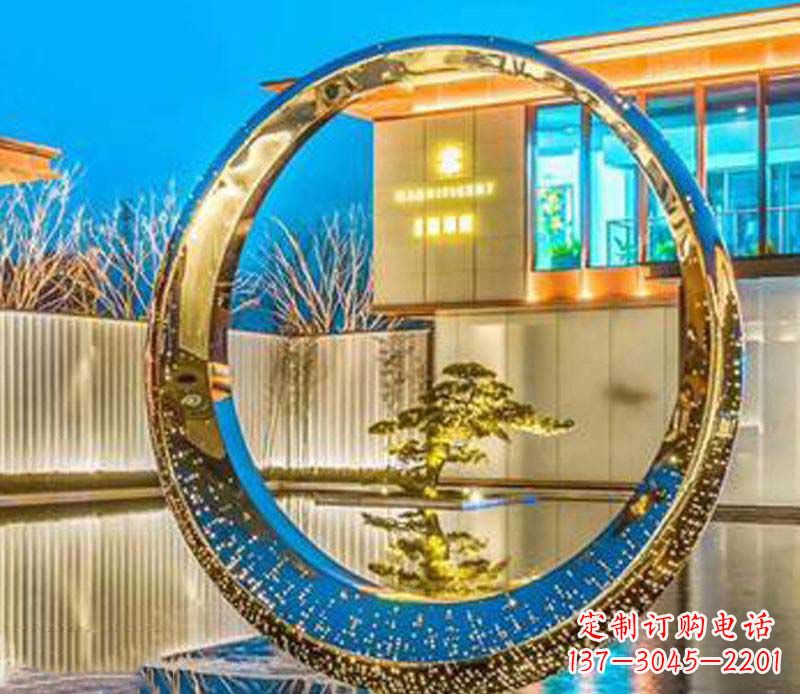 安阳不锈钢灯饰圆环雕塑