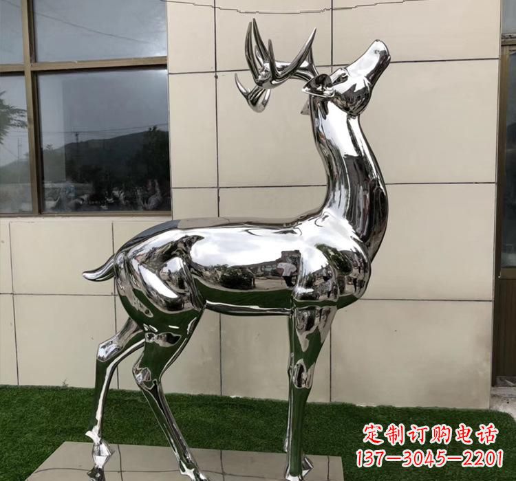 安阳不锈钢动物梅花鹿雕塑