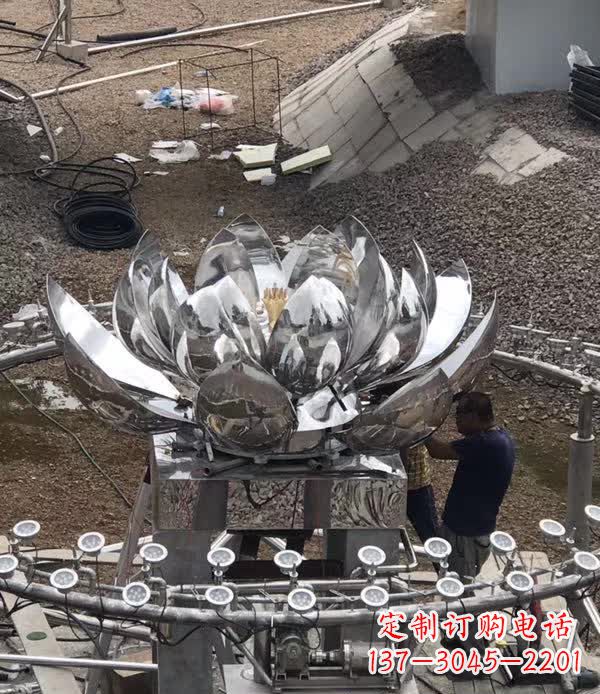 安阳不锈钢锻造荷花景观雕塑112