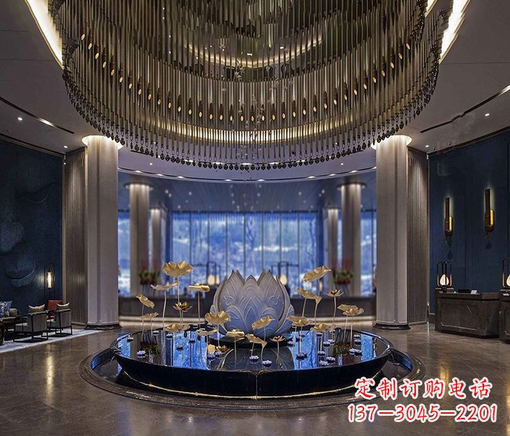 安阳不锈钢锻造荷花装饰雕塑112