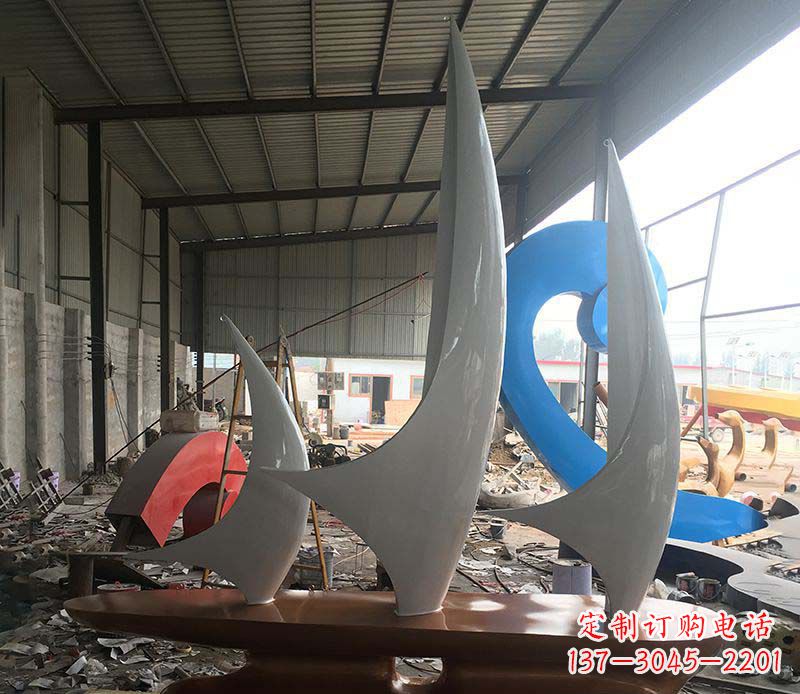 安阳不锈钢帆船景观雕塑 (2)