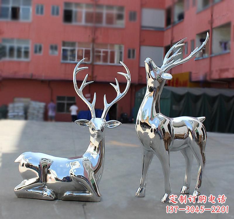 安阳不锈钢仿真动物梅花鹿雕塑