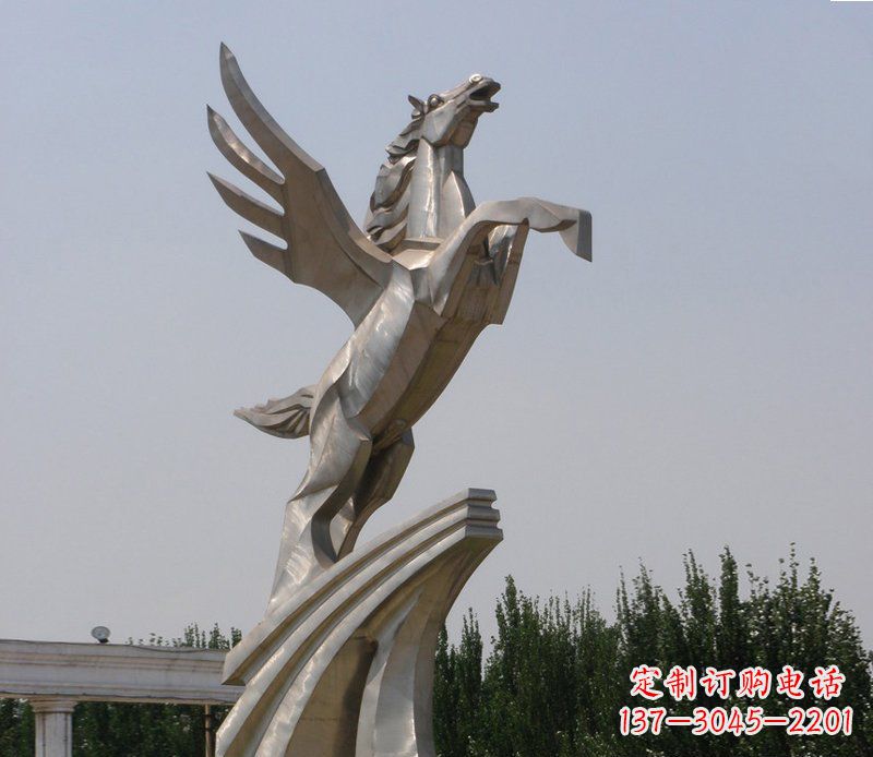 安阳不锈钢飞马公园雕塑