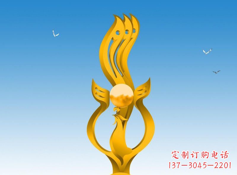 安阳不锈钢凤凰雕塑效果图