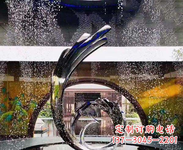 安阳不锈钢凤凰喷泉景观雕塑