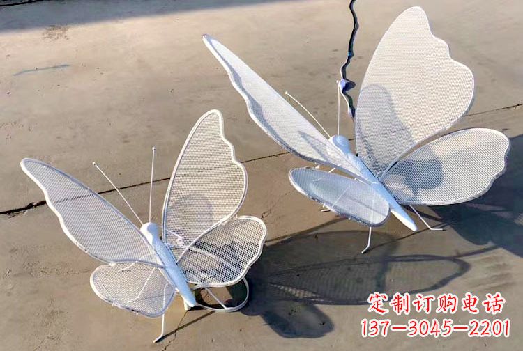 安阳不锈钢钢丝网格蝴蝶雕塑摆件,可加灯带
