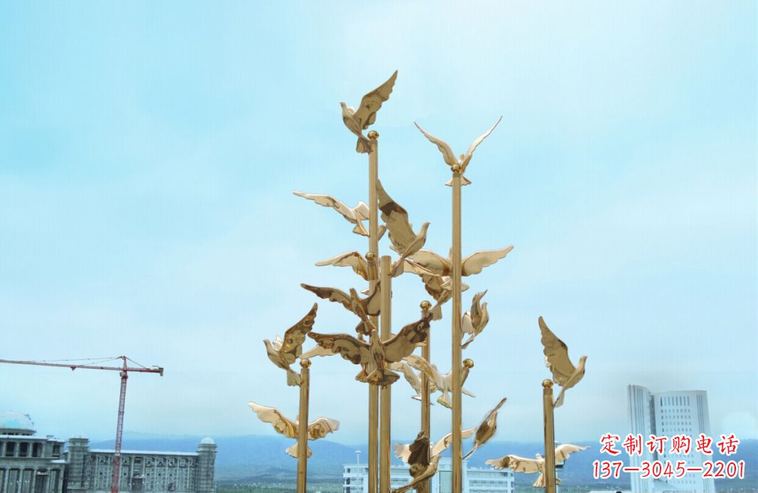 安阳不锈钢鸽子广场景观雕塑