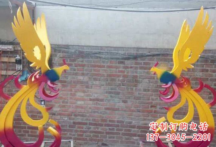 安阳不锈钢公园彩色凤凰雕塑