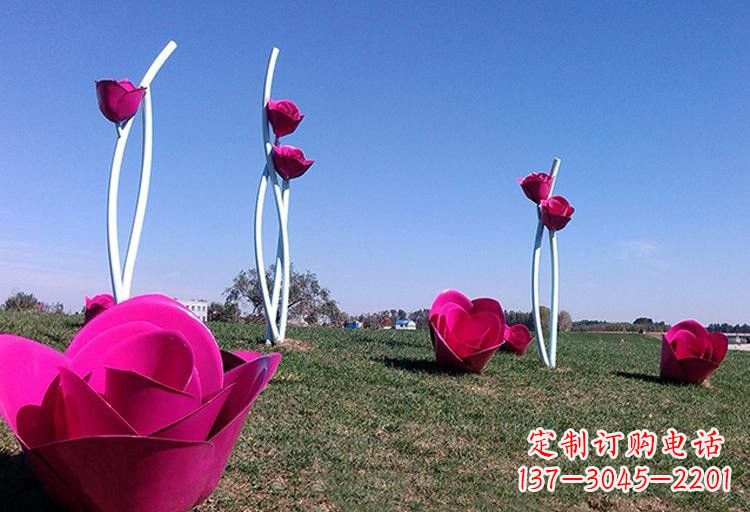安阳不锈钢公园彩色玫瑰花雕塑