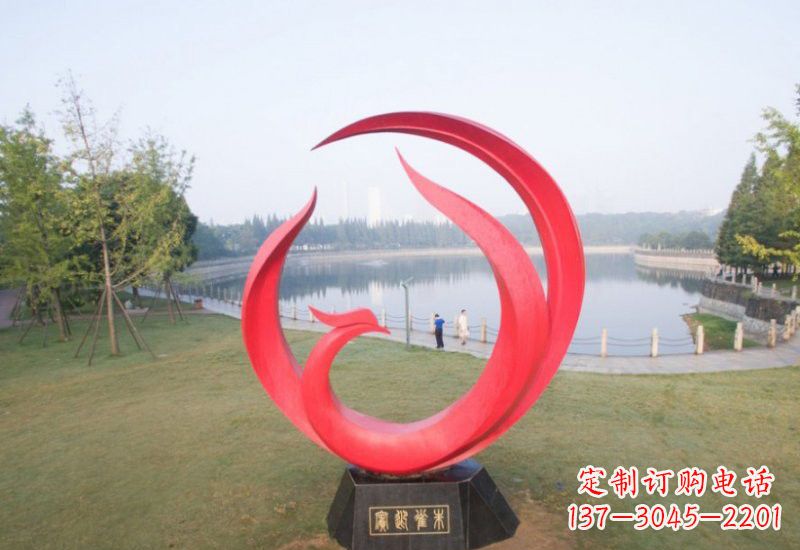安阳不锈钢公园抽象凤凰雕塑