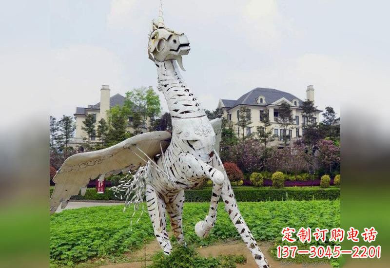 安阳不锈钢公园抽象独角兽雕塑