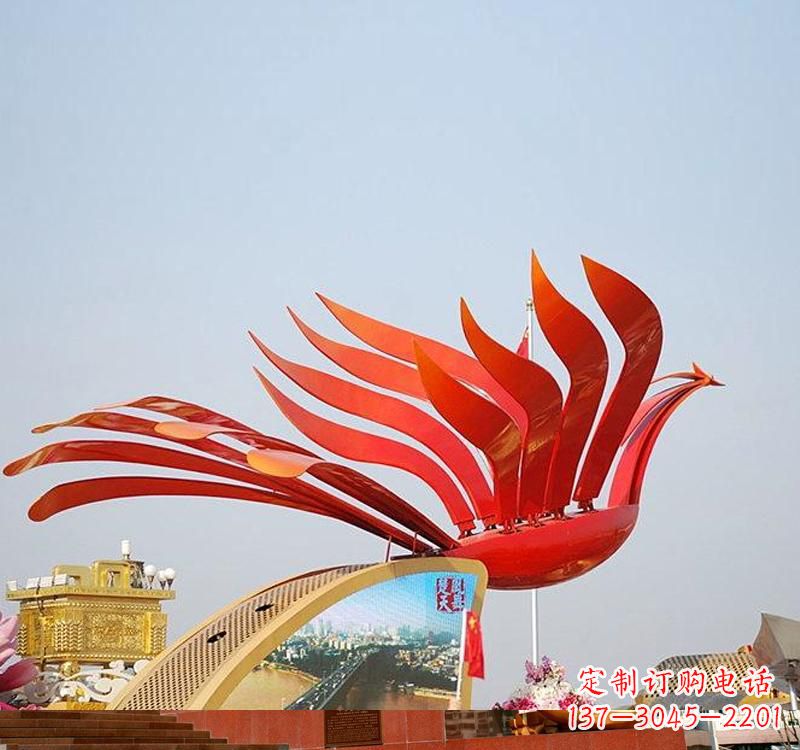 安阳不锈钢公园大型凤凰雕塑
