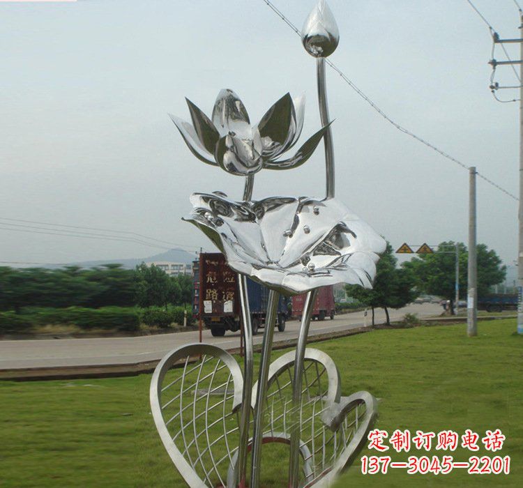 安阳不锈钢公园荷花荷叶雕塑