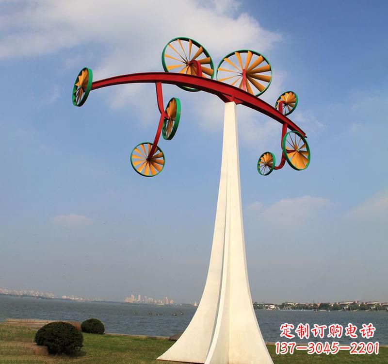 安阳不锈钢公园景观风车雕塑