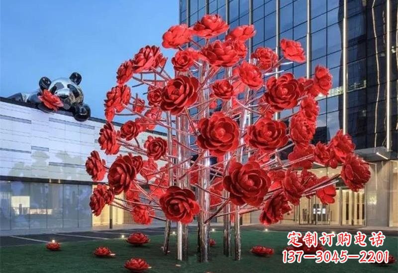 安阳不锈钢公园玫瑰花树雕塑